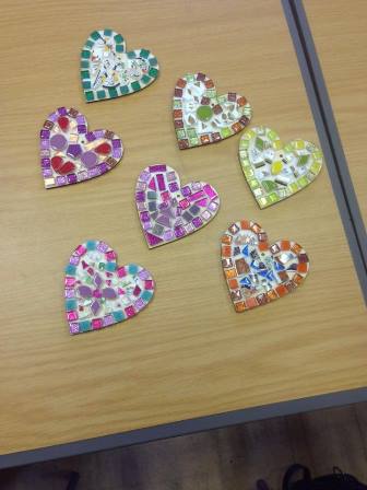 15.06 Mosaic hearts before grouting
