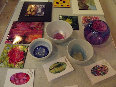 Alcohol Inks Talk and Practical Work