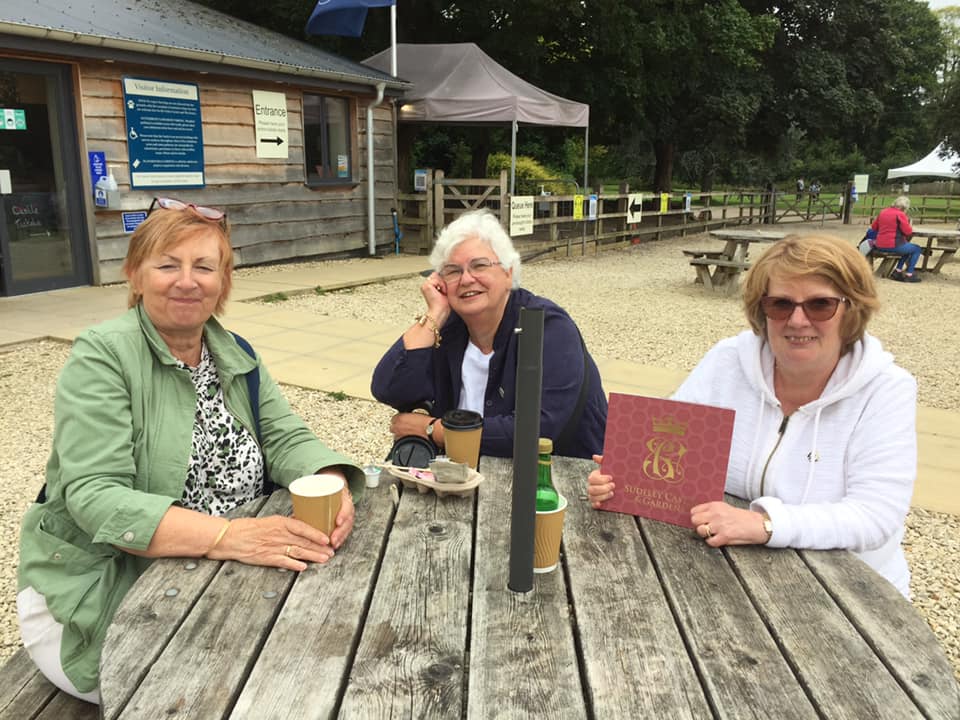 Officers enjoying refreshments at Sudeley Officers enjoying refreshment s