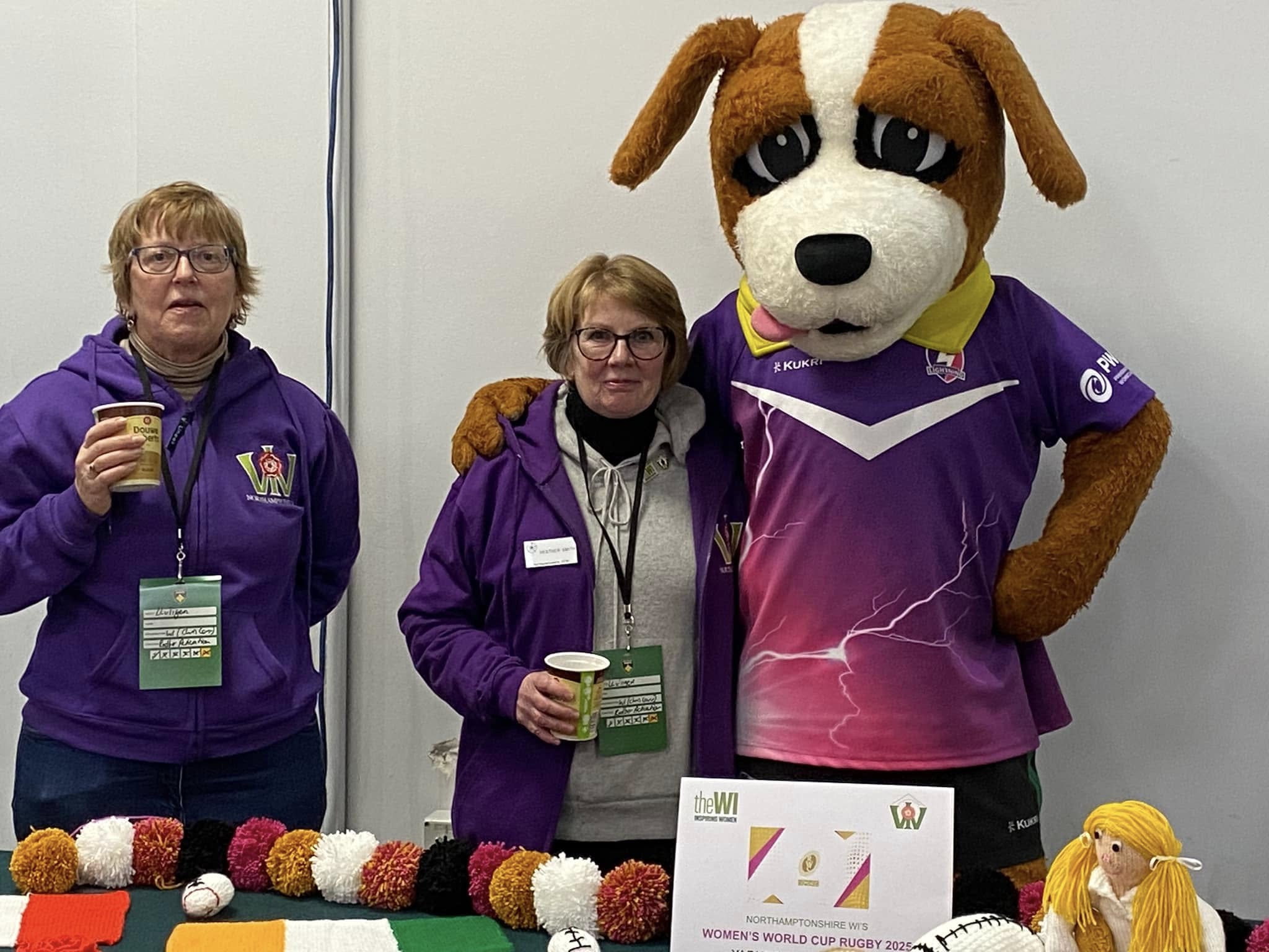 With mascot