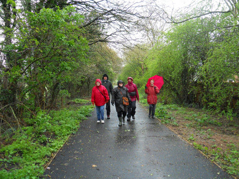 Countesthorpe WI - very wet members on ACWW Walk