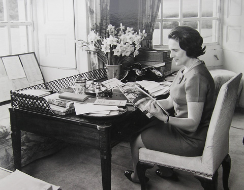 Lady Anglesey at her desk