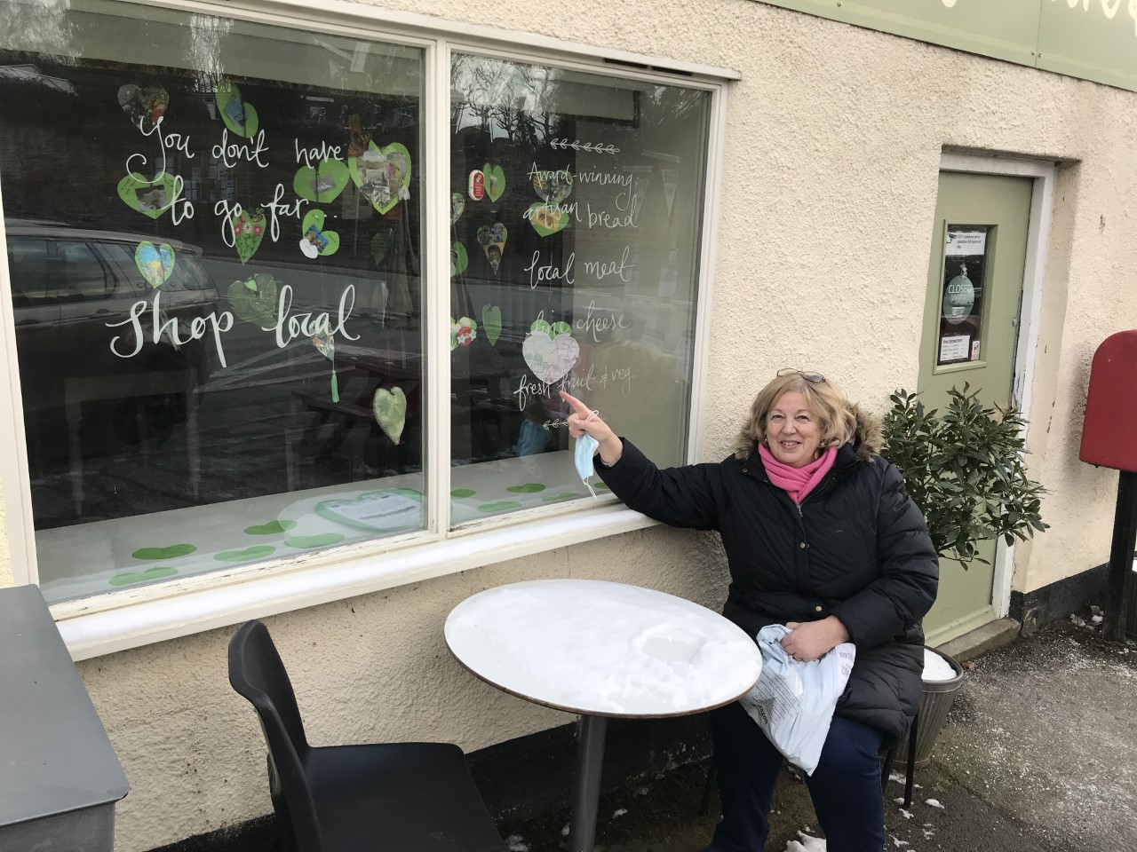 Wendy outside community shop