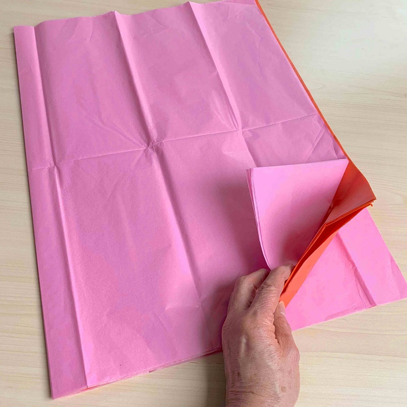 Pink and orange paper