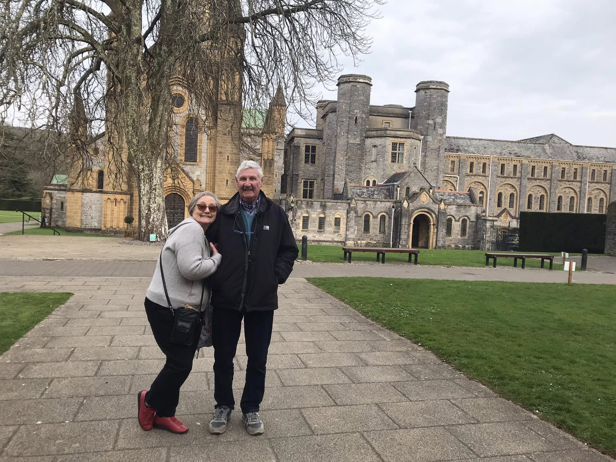 Friends outside Buckfast Abbey