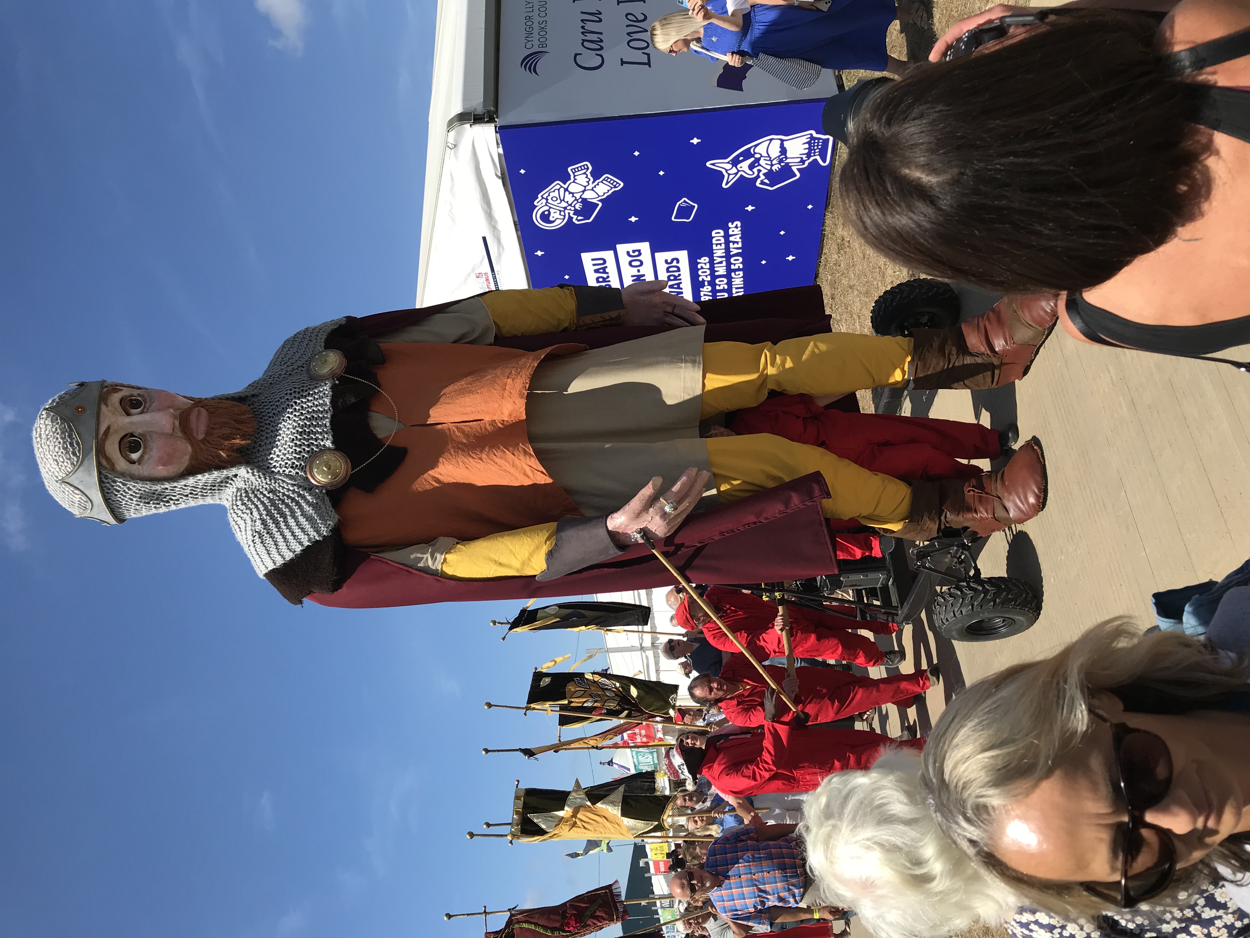 Large Eisteddfod puppet walking around