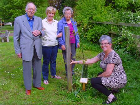 Norman Randall, Barbara Bentley, Florence Watson with Val Core in front