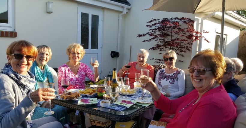 This is a picture of some of the members of Halwill WI enjoying a lunch together