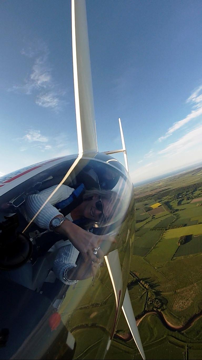 One of our members taking a self whilst flying in a glider