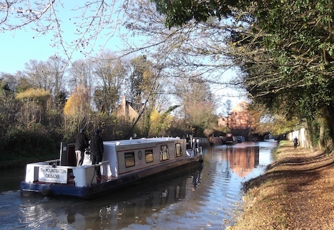 Charity boat 'Mountbatten Crusader' on the Grand Union Canal