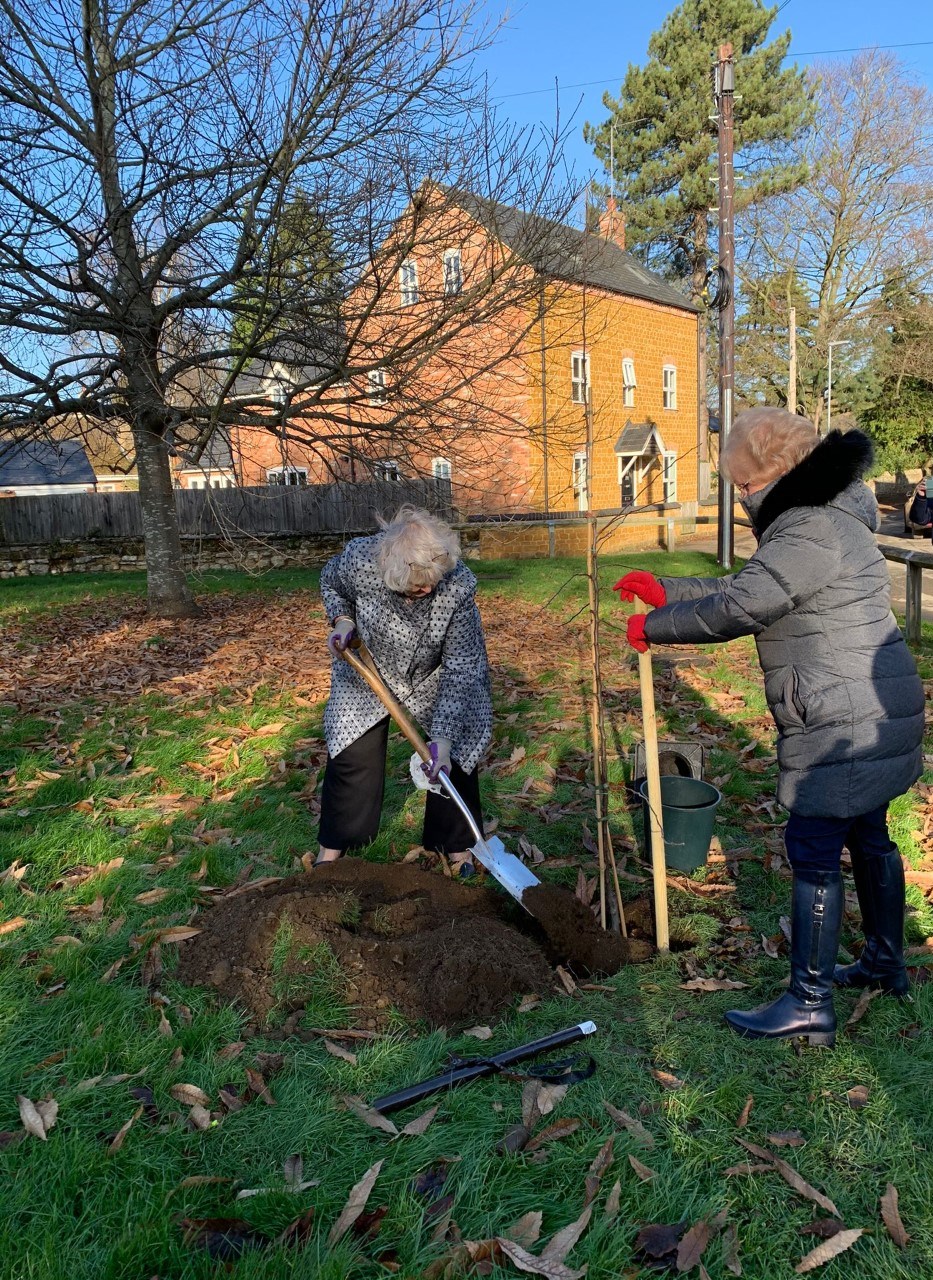 President planting tree