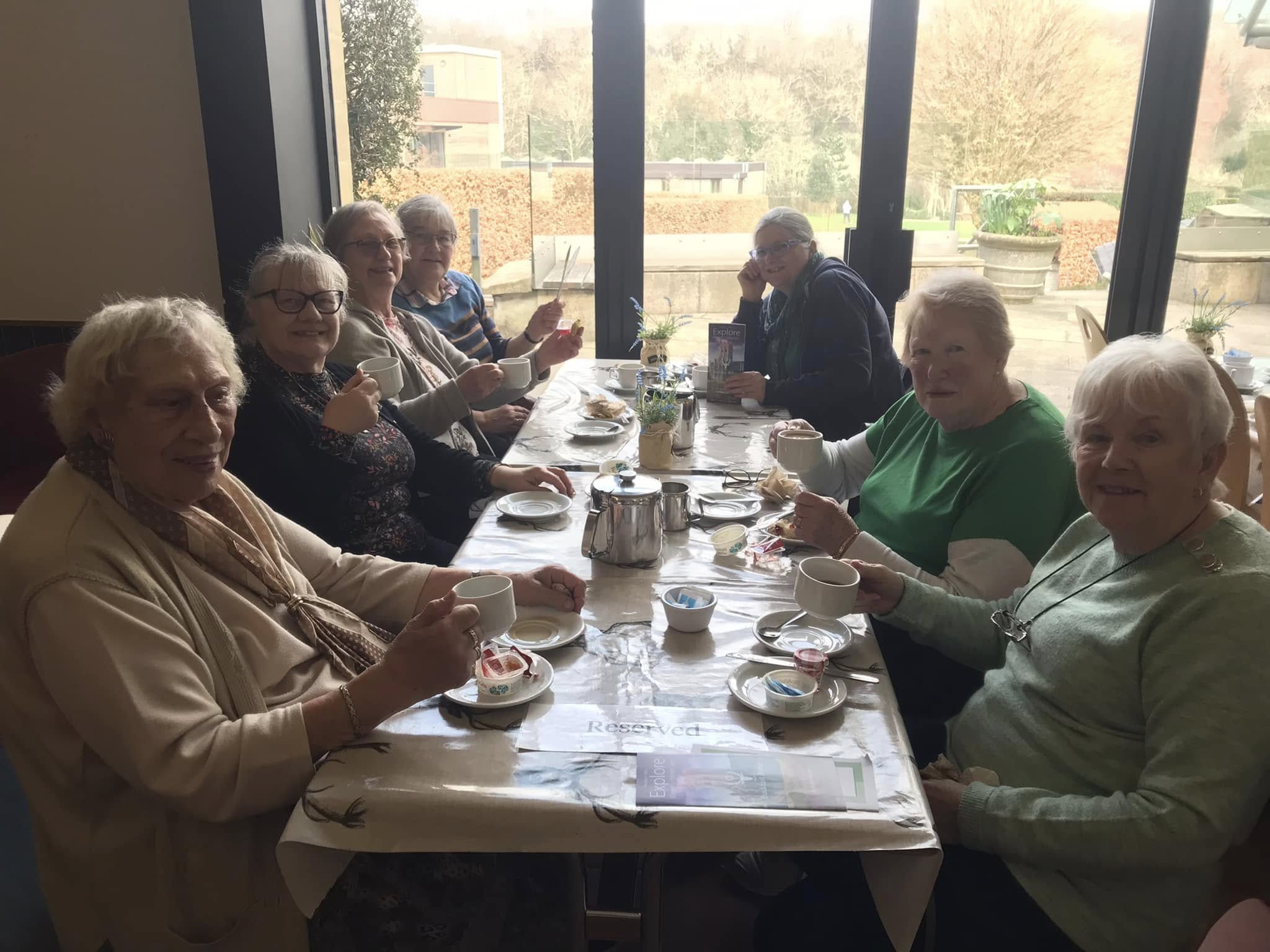Enjoying afternoon tea
