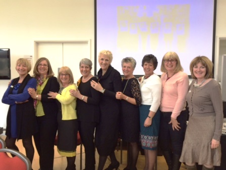 Welford WI members with the Calendar girls at Denman