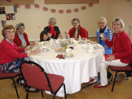 Great Houghton WI members celebrating HM the Queen's 90th birthday