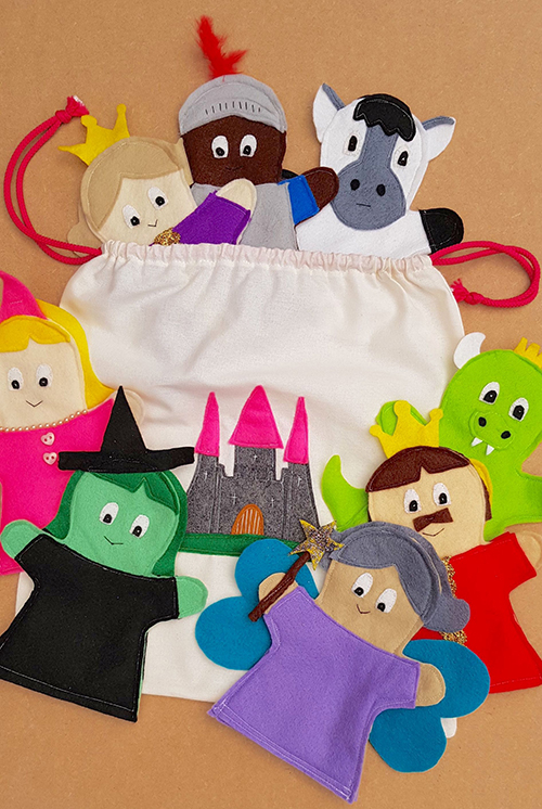 A number of different glove puppets