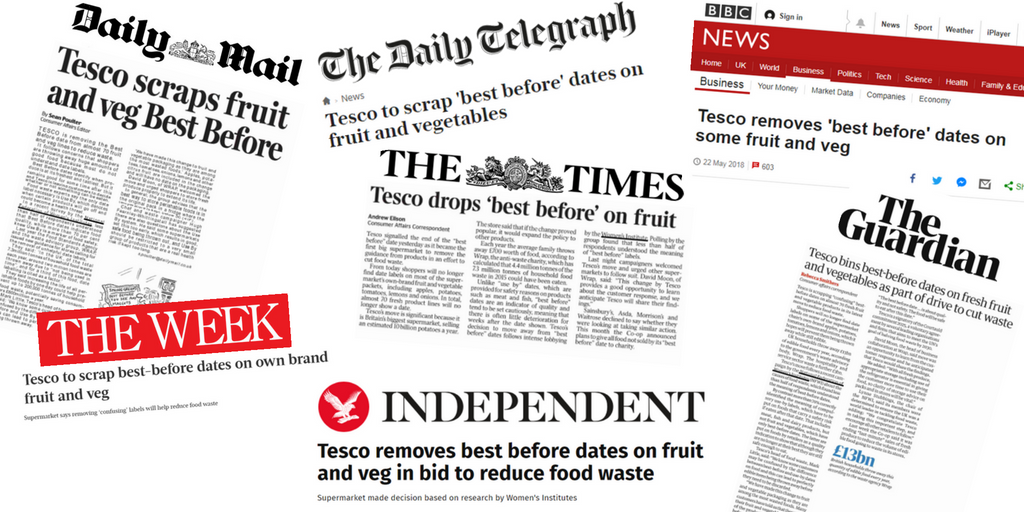 A collage of articles from British newspapers such as The Times and The Guardian