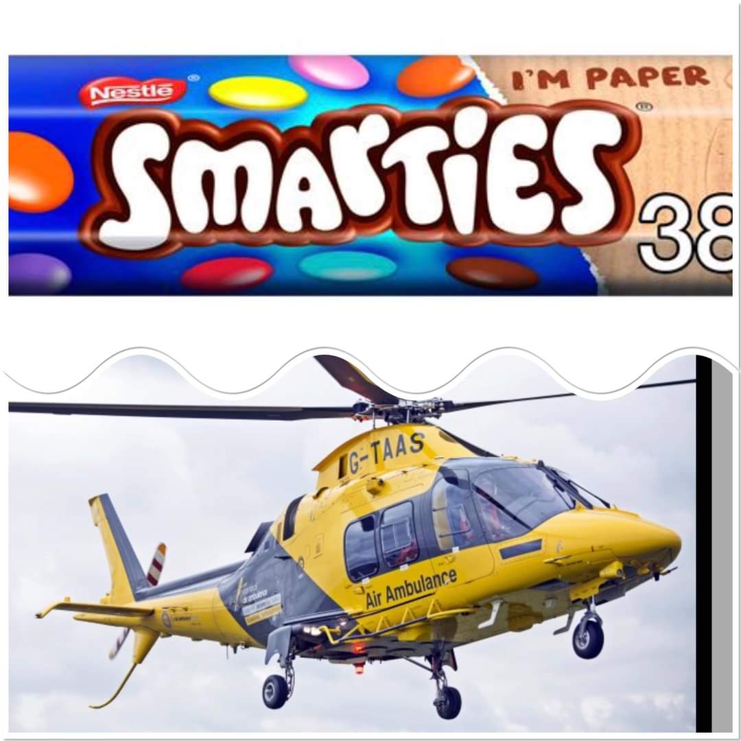 Smartie tubes and Air Ambulance 22.02 Smarties & Air Ambulance