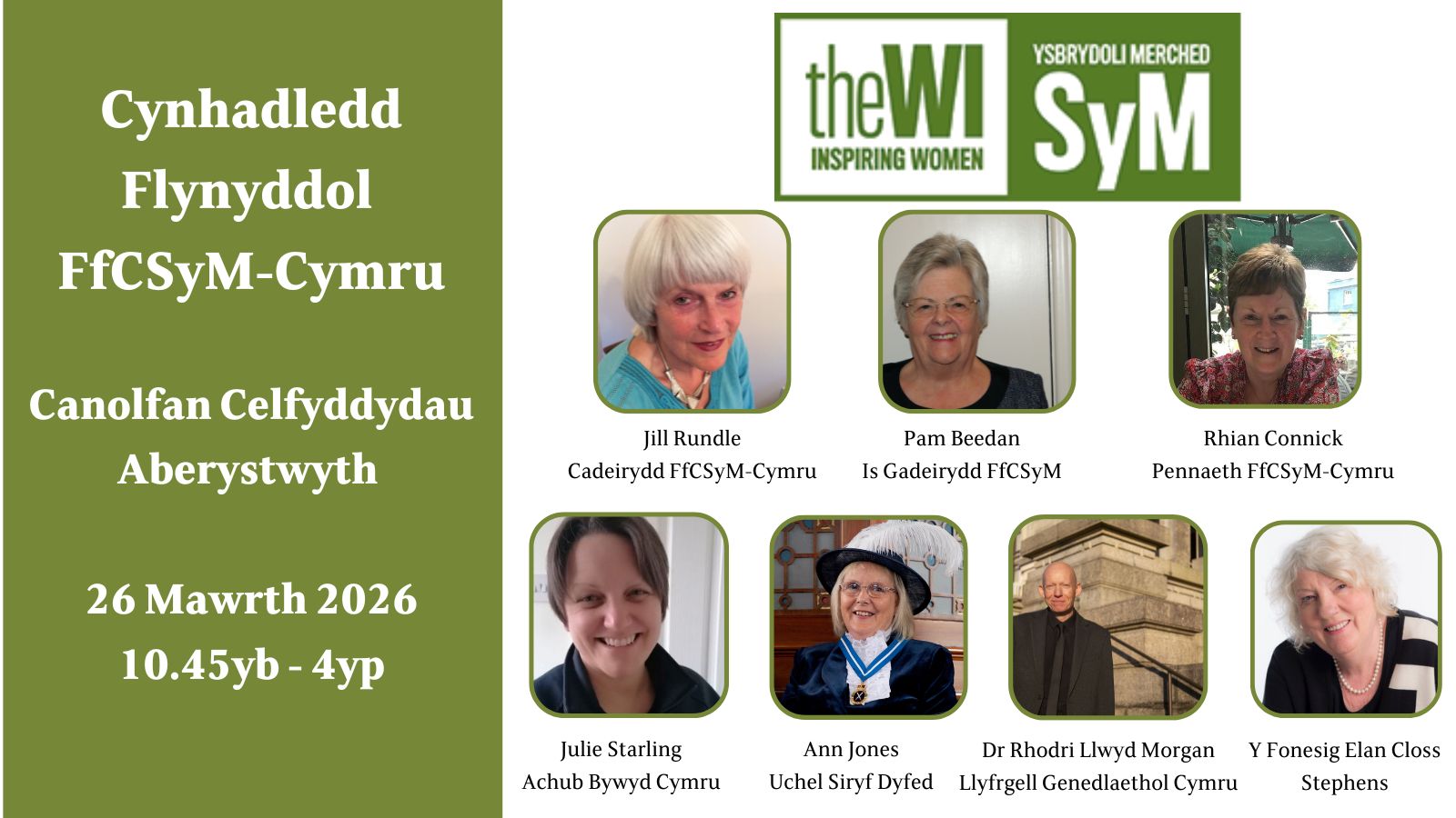 Poster of 2026 Wales Conference Speakers in Welsh language