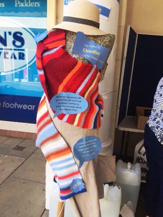 Cloudier, displaying her climate crisis scarf