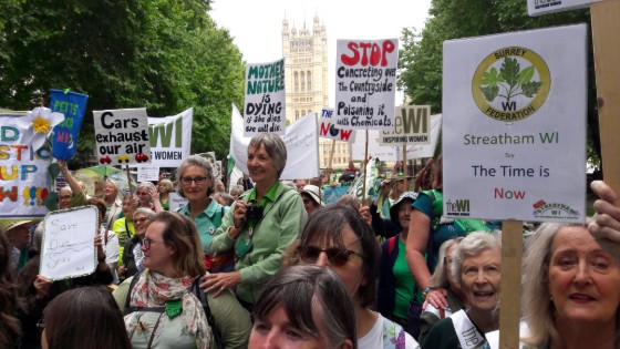 WI members at the climate change mass lobby in westminster