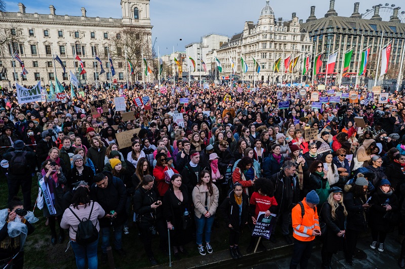 A large group of women at the March4Women 2020