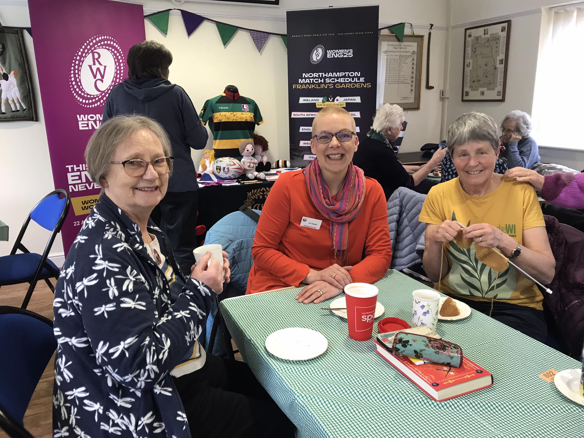 Towcester Evening WI President knitting
