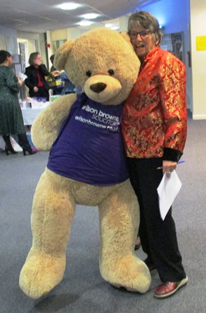 Sue with Wilson Brown bear