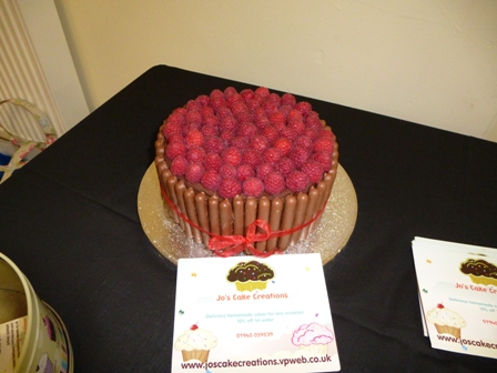 Chocolate and Raspberry cake for raffle. Feb 2013