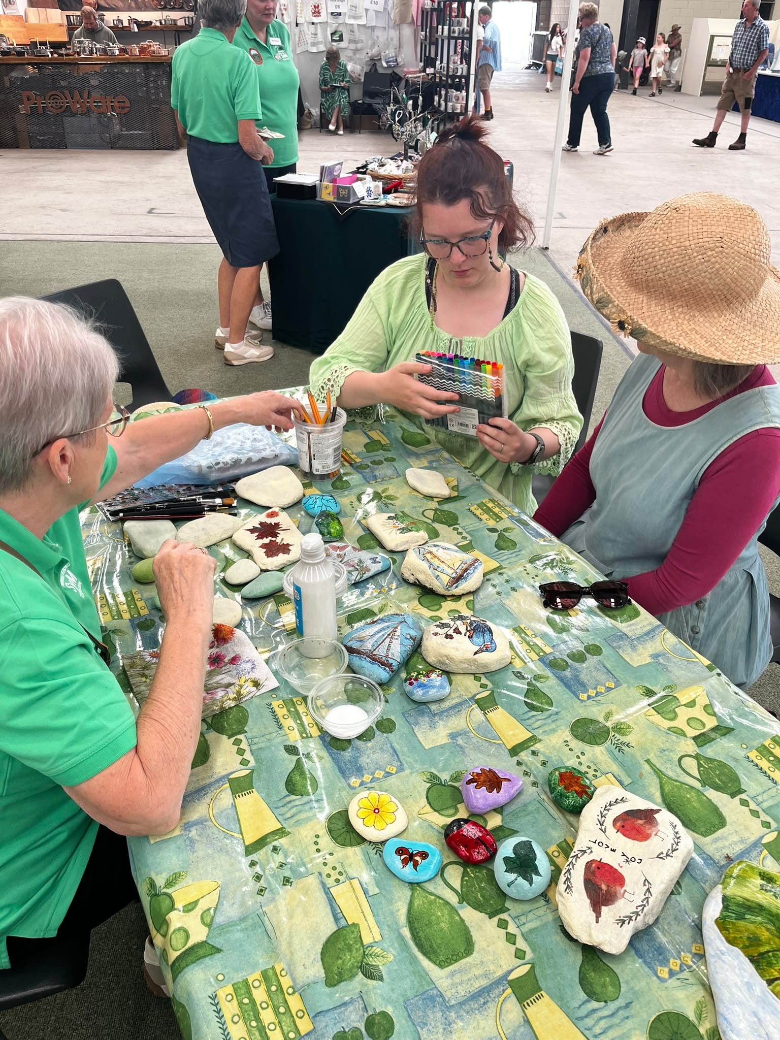 Stone painting demonstration