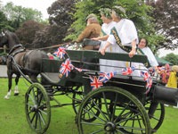 Timsbury WI arriving in style at the Avon WI Olympics