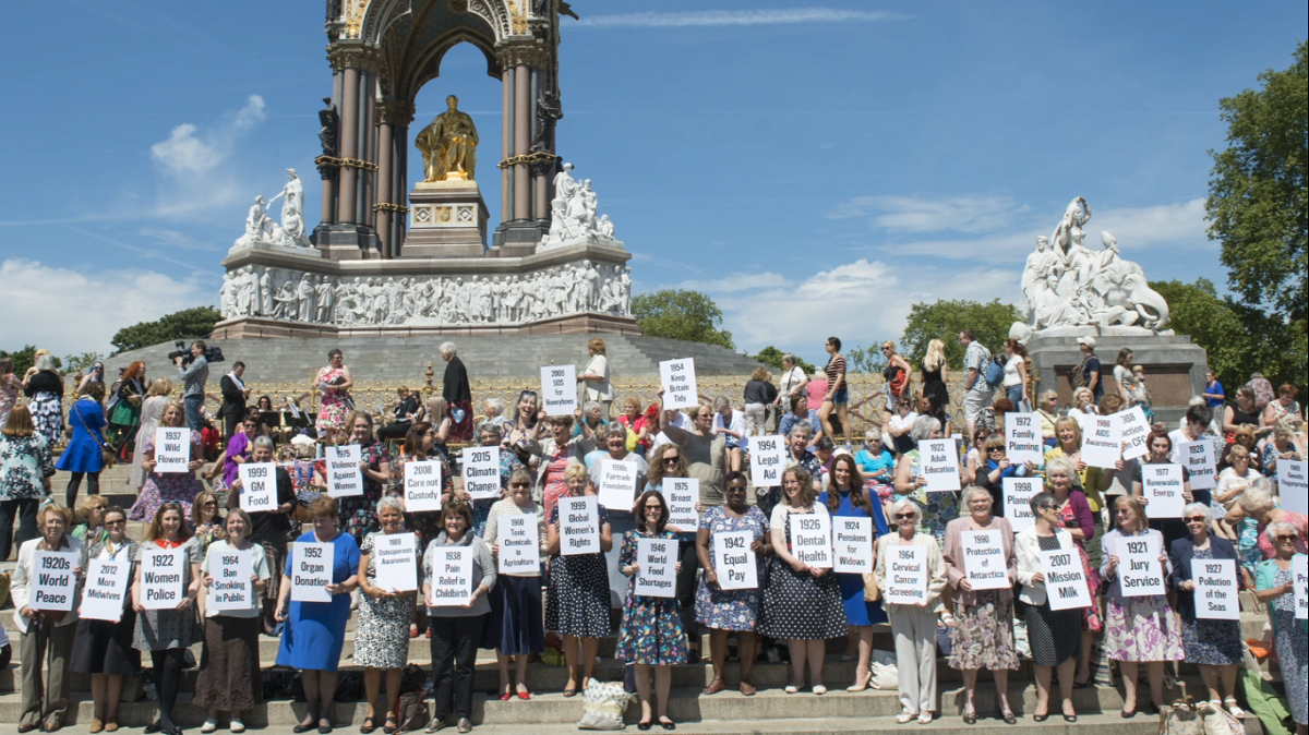 WI members in front of the Albert Memorial in London